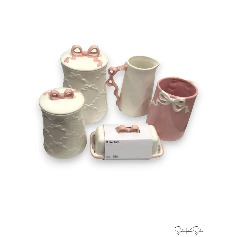 23.91oz Bow Canister Cream - Room Essentials, Target